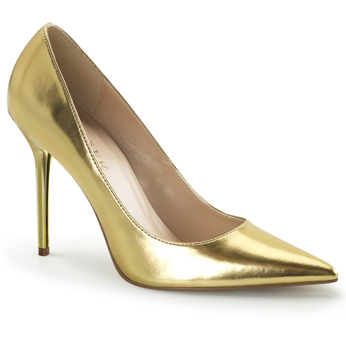 Pleaser Classique-20 Metalic Gold Stilettos