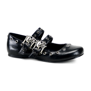 Daisy-03 Skull Buckles Flats