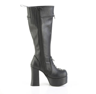 inner side view of demonia charade-211 showing full side zipper
