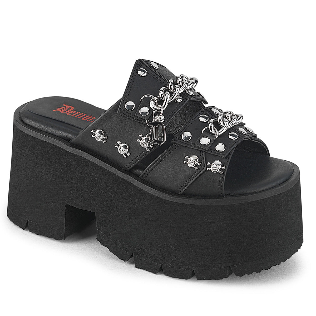 demonia ashes-08 gothic cu-out platform skull chain sandals