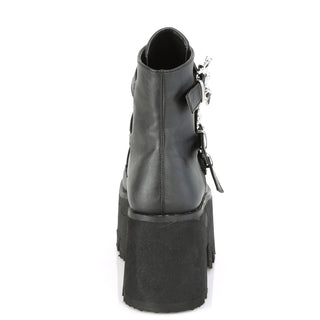 back view of demonia ashes-55 platform boots with bat buckes