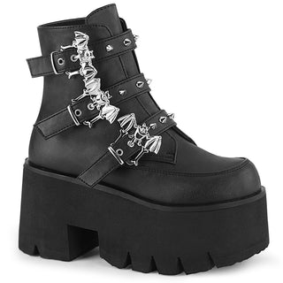 demonia ashes-55 bat buckles black platform boots