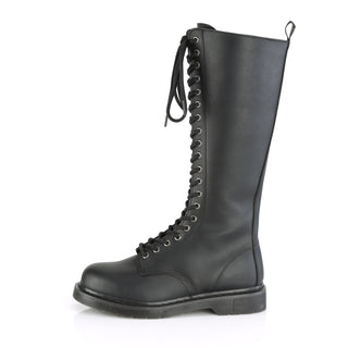 outer side view of demonia bolt-400 knee high combat boots