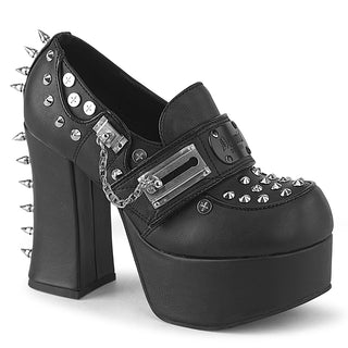 demonia charade-32 block heel platform punk loafers