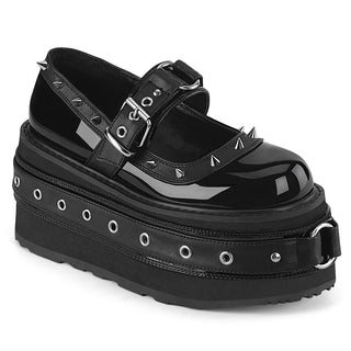 demonia damned-20 platform mary jane shoes with cone spike studs.