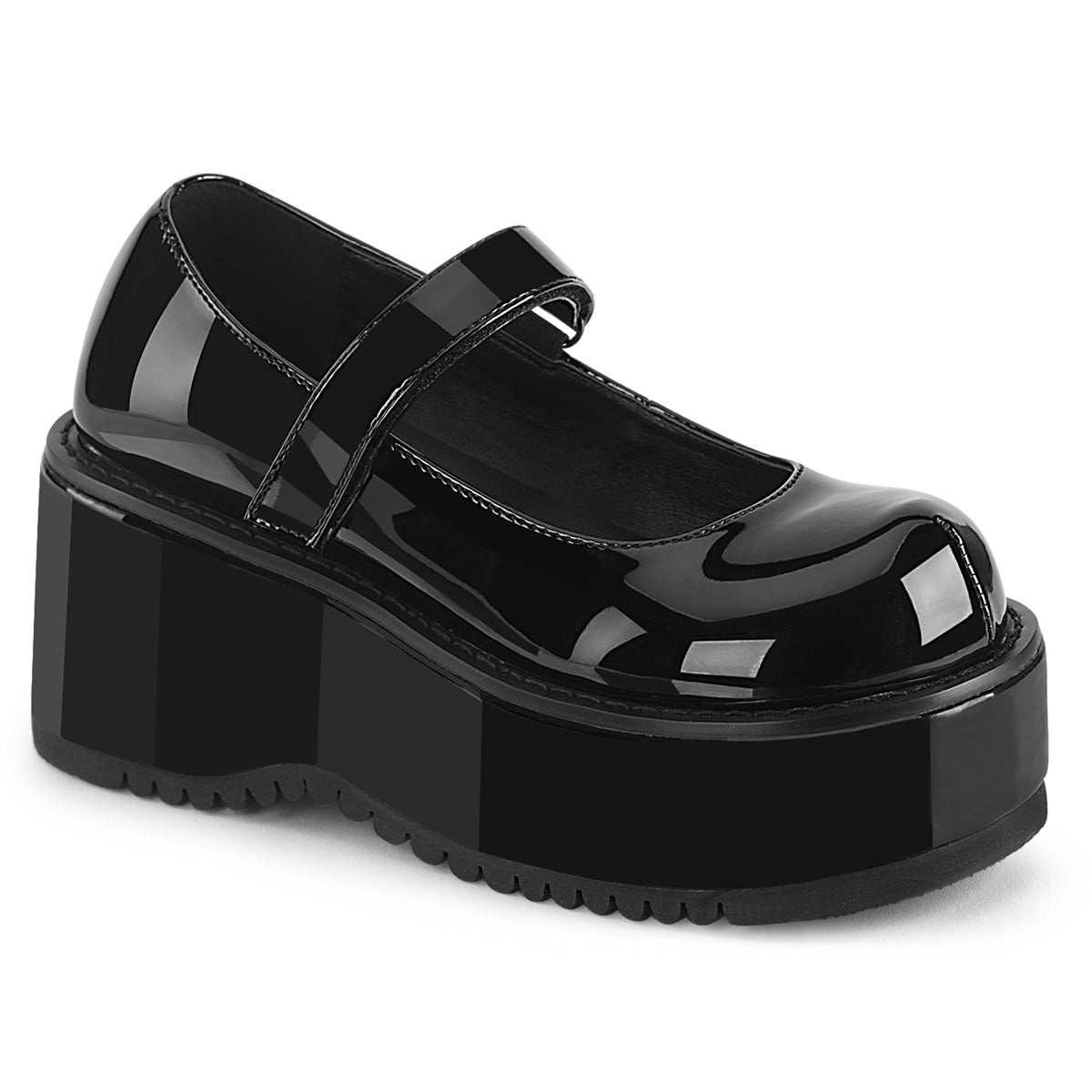 Demonia Dollie-01 black patent platform mary janes