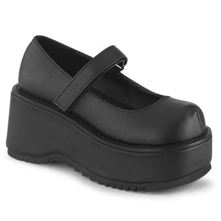 demonia dollie-01 black pu platform mary janes