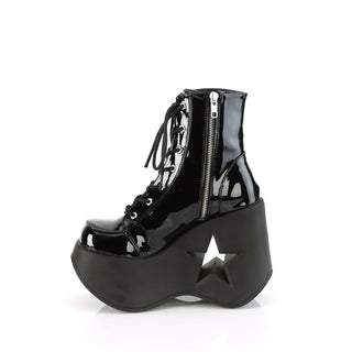 Dynamite-106 Star of the Day Wedge Black Ankle Boots