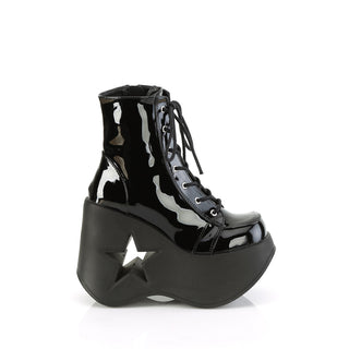 Dynamite-106 Star of the Day Wedge Black Ankle Boots