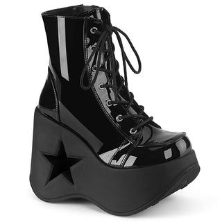 Demonia dynamite-106 black wedge platform boots