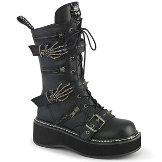 demonia emily-352 skeleton hand buckle detailed platform boots