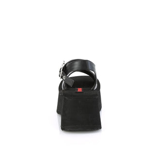 Back view of Demonia FUNN-10 platform sandals with chunky heel and ankle strap