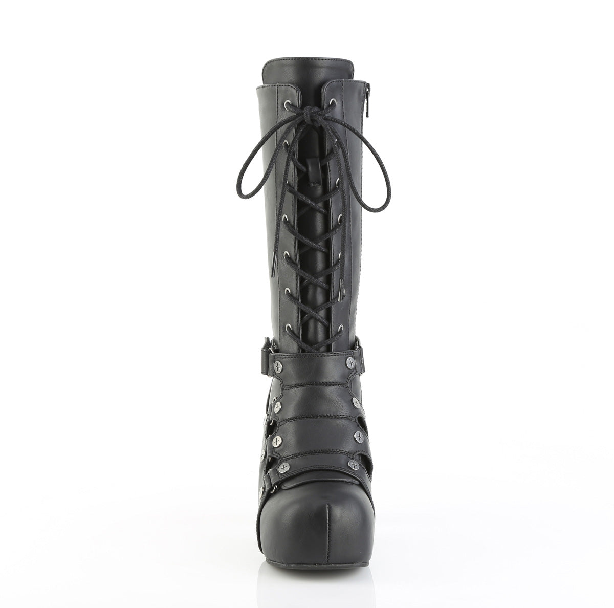 demonia gothika-152 chunky heel platform boots front view