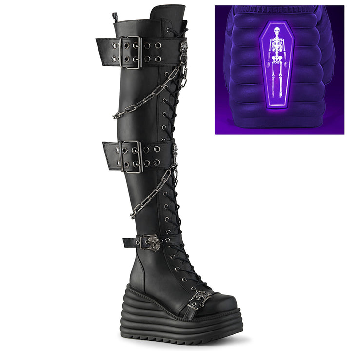 OMMO ノベルティ Demonia STOMP-228 Women's Knee High Platform Boots