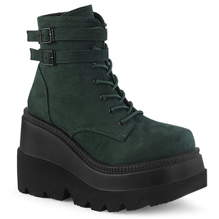 demonia shaker-52 emerald platform boots