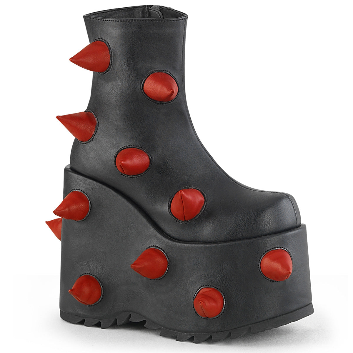 demonia slay-77 black colour red horns platform boots