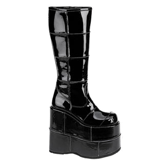 demonia stack-301 black pa platform boots