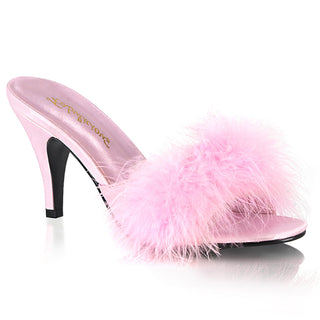 Amour-03 Pink Marabou Mules