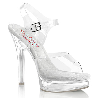 Fabulicious Majesty-508 lear comfort width platform heel with ankle strap, front angle view