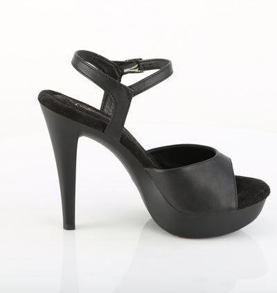 Inner side view of Fabulicious Cocktail-509 black matte platform ankle-strap high heel sandal on white background