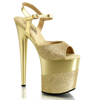 Pleaser Flamingo 809-2G Gold Platform Heels