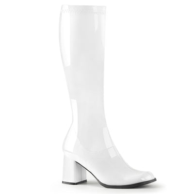 white glossy gogo boots funtasma gogo-300