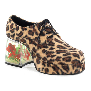 cheetah pattern men's platform heels