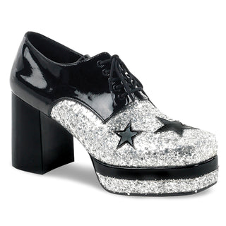 1950's Rock Star Shoes Black Silver