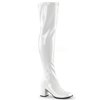 white thigh high boots