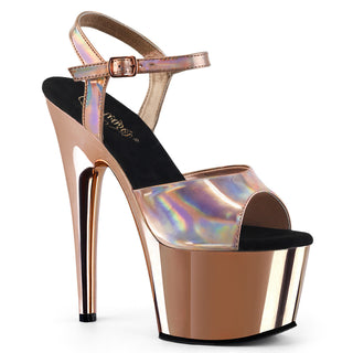 gold hologram pleaser adore-709hgch platform pole heels