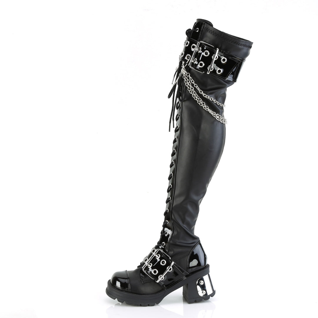 Demonia Bratty-304 CyberGoth Over The Knee Boots OtherWorld Shoes