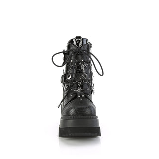 Shaker-66 Bat Charm Gothic Wedge Boots