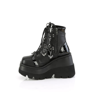 Shaker-66 Bat Charm Gothic Wedge Boots