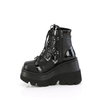 Bat Charm Gothic Wedge Boots Shaker-66