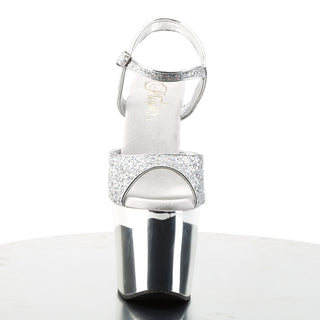 gun style stripper heels revolver-709g silver
