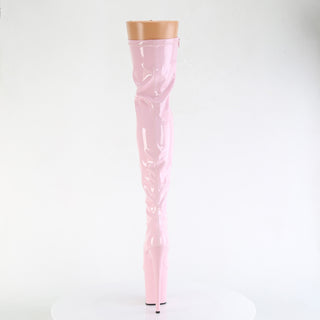 Flamingo-3000 Pink Stretch Thigh High Boots