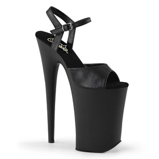Infinity-909 Black Matte 9 Inch Platform Sandals