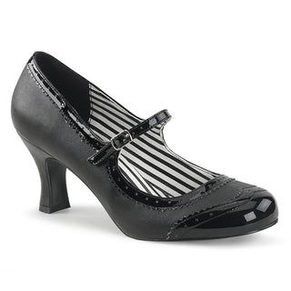 Jenna-06 Black Patent Kitten Heels