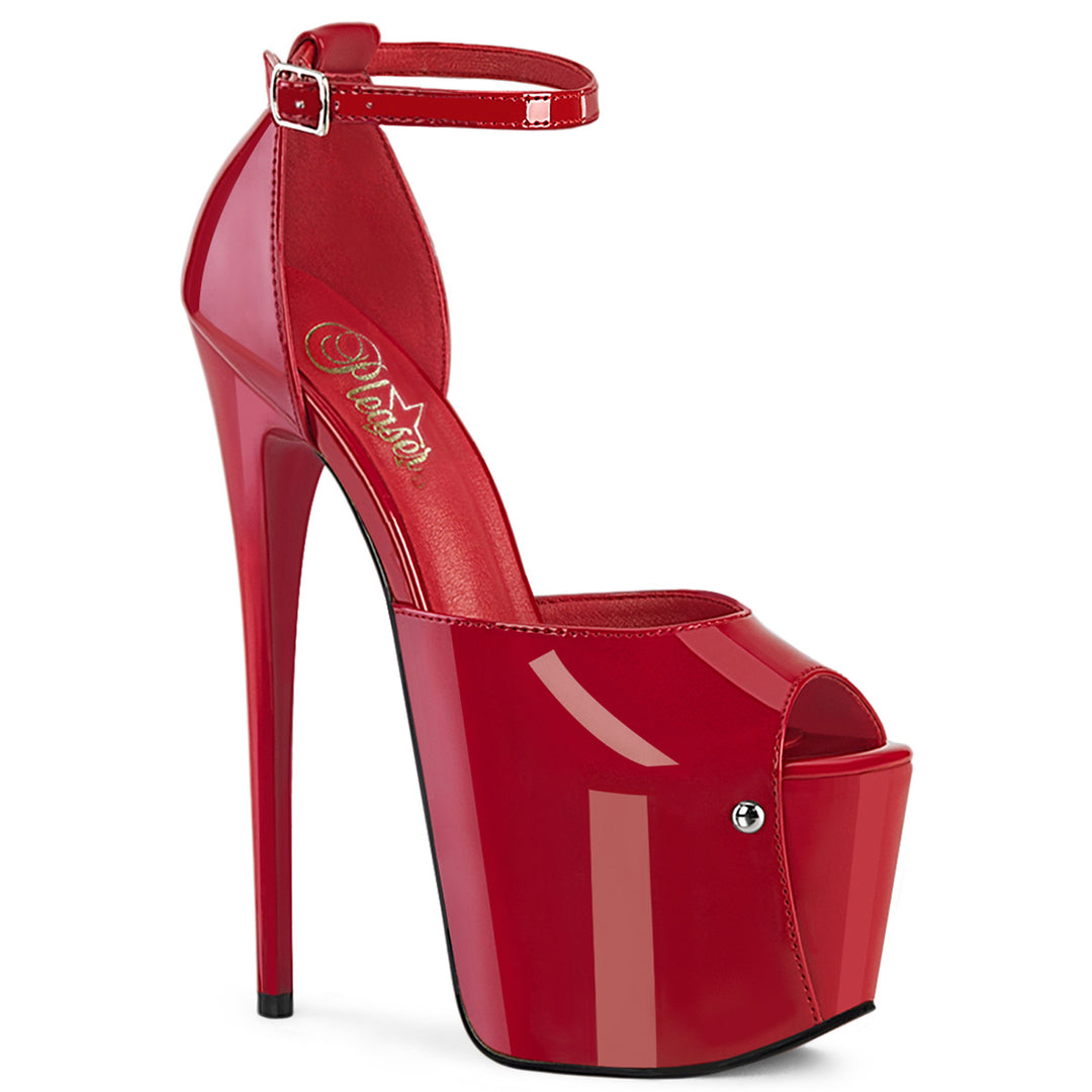 Pleaser Jubilant-15 RedPlatform Sandals Covered Back Open Toe