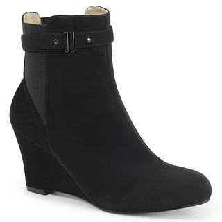 Kimberly-102 Wedge Heel Nubuck Ankle Boots (Size 9-16)
