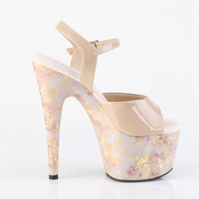 marble platform heels