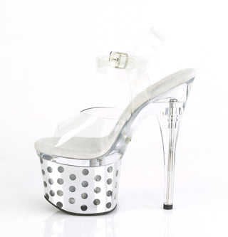 neon light stripper sandals discloite-708dots