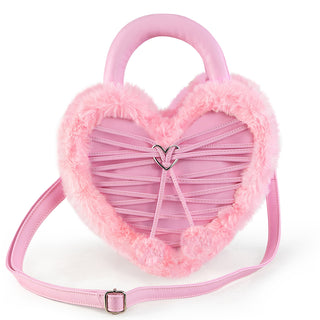 HB-631 Pink Fluffy Heart Purse