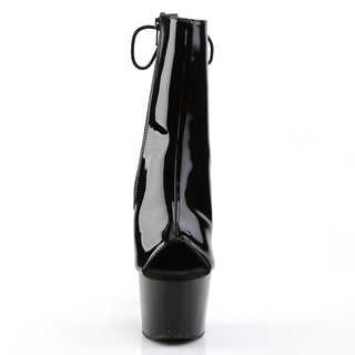 pleaser adore-1018 black patent boots front view