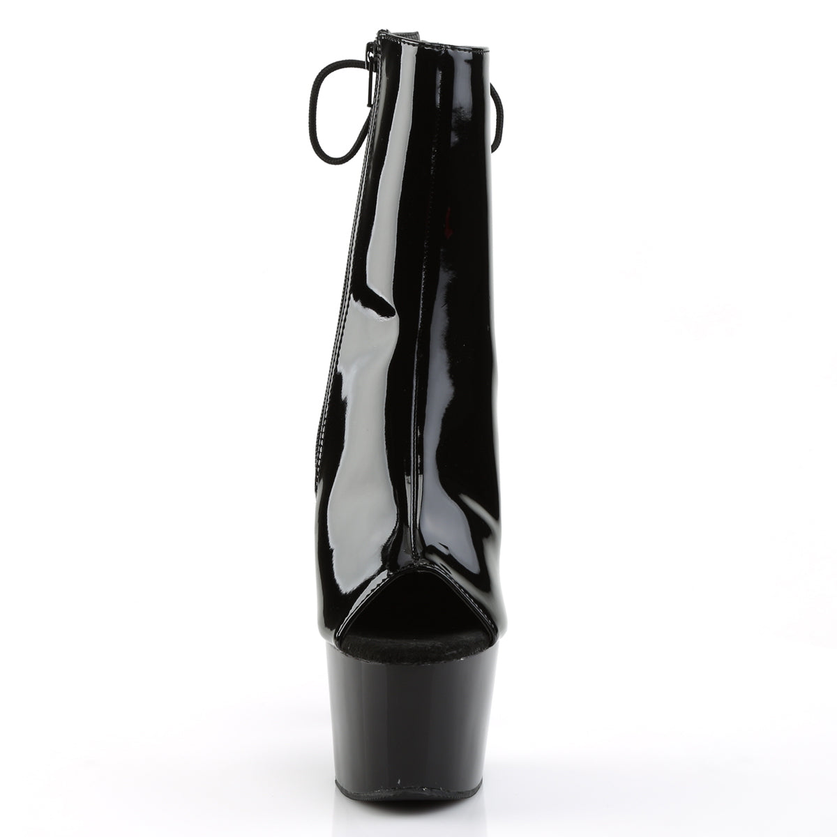 pleaser adore-1018 black patent boots front view
