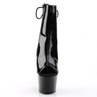 pleaser adore-1018 black patent boots front view