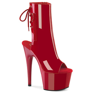 pleaser adore-1018 red open toe and heel platform pole boots