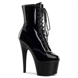 pleaser adore-1020 black patent platform pole boots