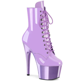 pleaser adore-1020 lavender chrome platform boots for pole dancing
