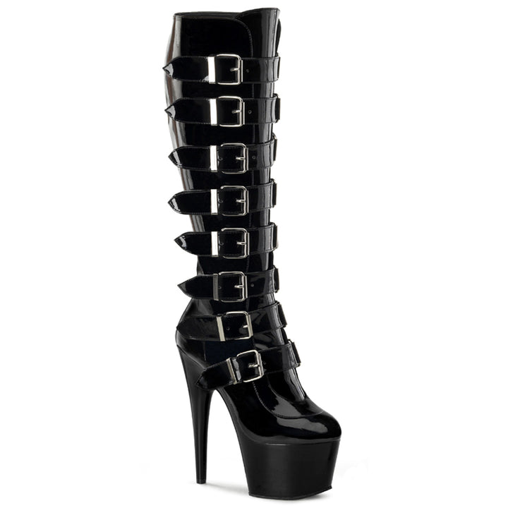 7 Inch Heel Adore-3000 White Stretch Pat, 14 / White